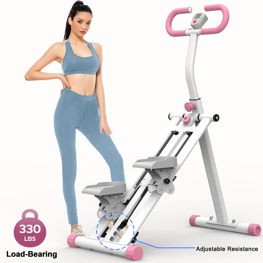 Fahuac Stair Stepper for Home Gym Exercise with Adjustable Resistance, New Version Vertical Climber Machine for Full Body Workout, Compact Folding Cardio Exercise Climber with Extended Step Range, Adjustable Handlebar Pedals