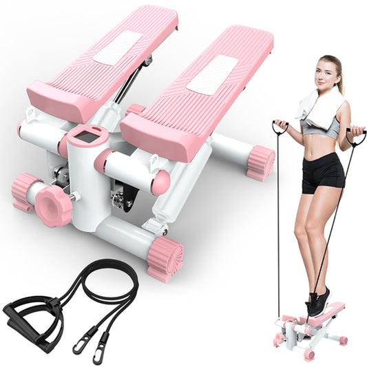 Fahuac Mini Steppers Machine for Exercise at Home Max 330 Lbs, Stair Stepper with Resistance Bands/Handle with Quiet Design, Portable Fitness Stepper Equipment Machine for Full Body Workout