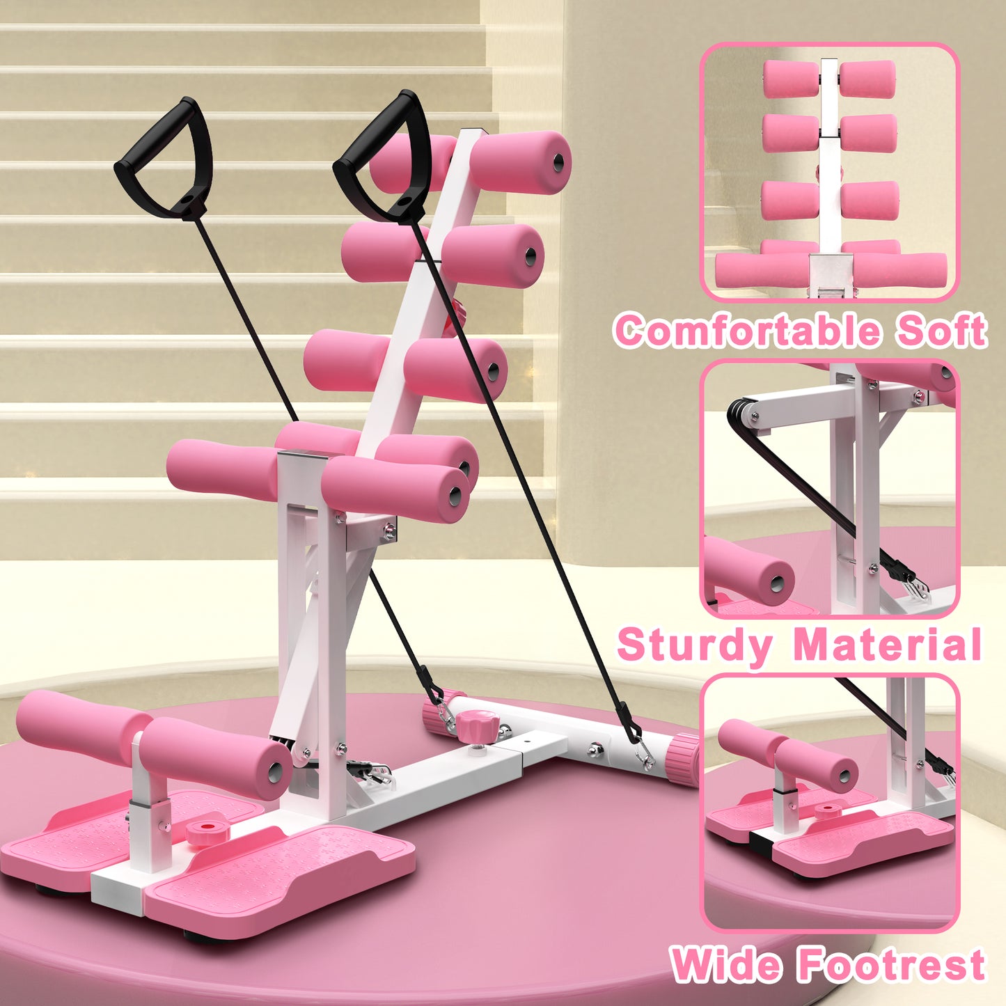 Deep Squat Machine for Home-Glutes Trainer Machine with Resistance Bands Squat Assist Trainer for Core & Legs Workout Ideal for Home Gym, Apartment & Office