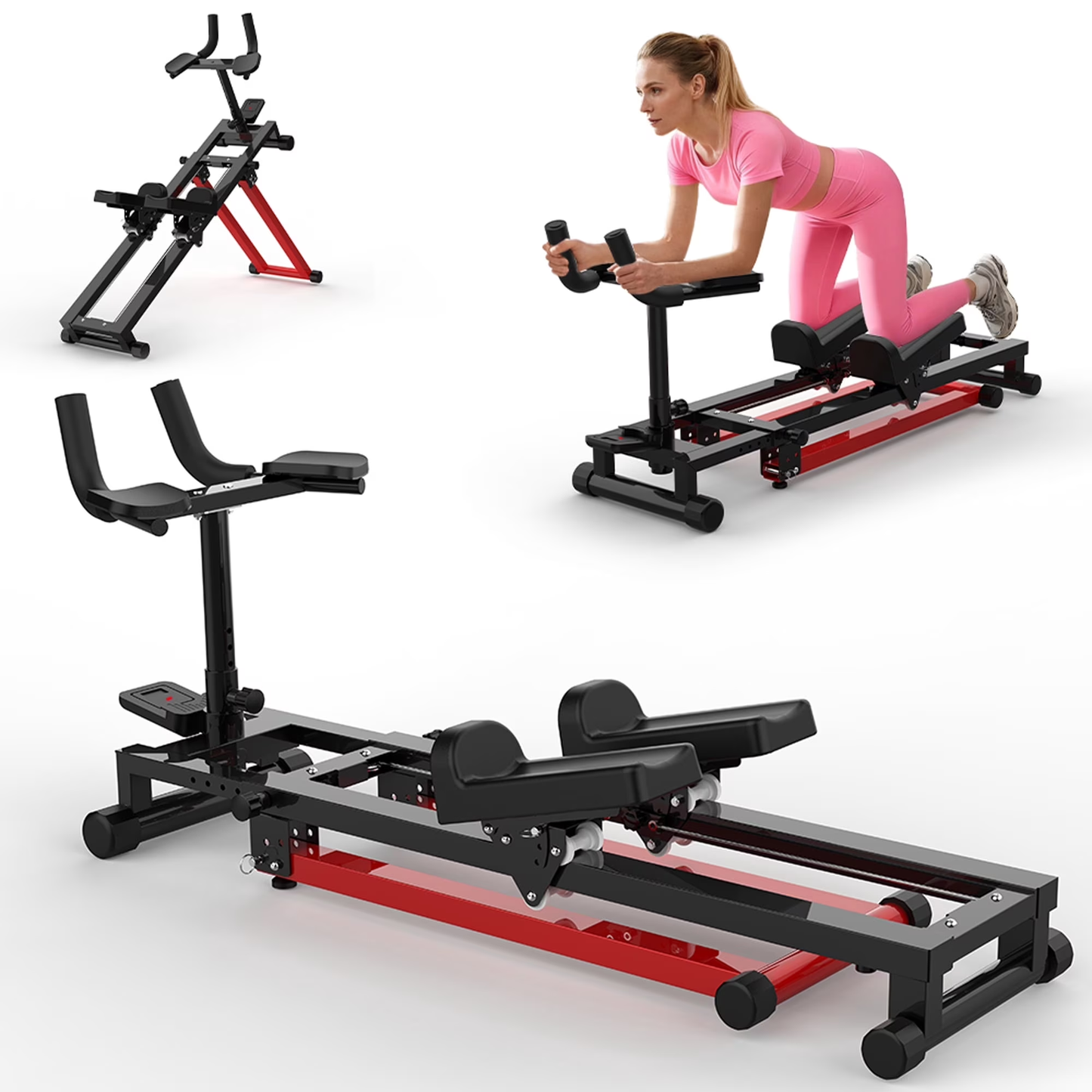 Fahuac 3-in-1 Spine Twist Stretcher & Stair Stepper & Waist Trainer, Adjustable Back Stretcher Machine for Lower Back Exercise, Core Activation & Full-Body Workout