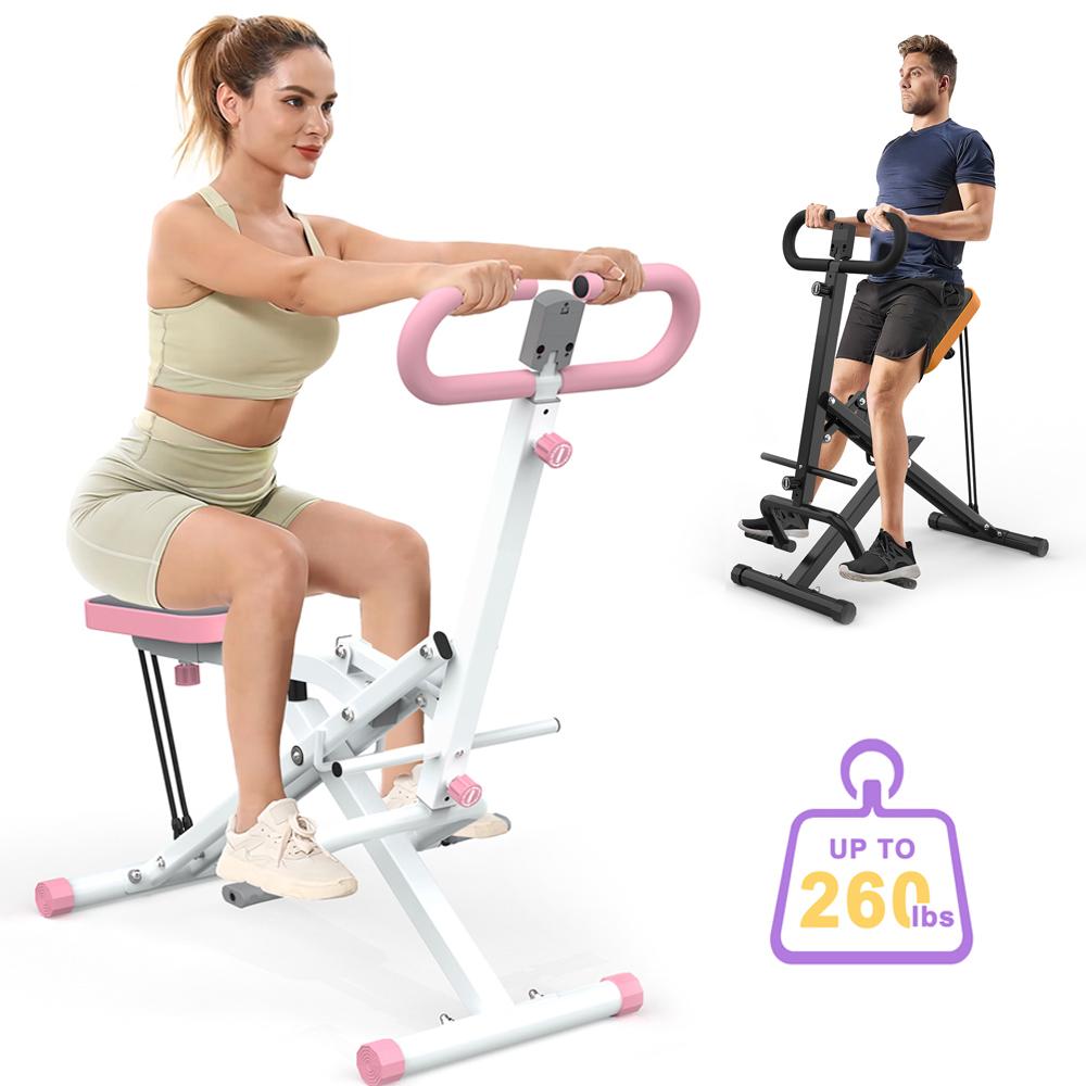 Fahuac Squat Machine,Exercise Machine for Home,Foldable Ride Rowing for Botty Glutes Butt Thighs,Ab Back Leg Press Home Workout