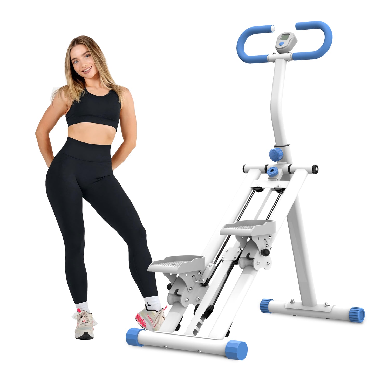 Fahuac Stair Stepper for Home Gym Exercise with Adjustable Resistance, New Version Vertical Climber Machine for Full Body Workout, Compact Folding Cardio Exercise Climber with Extended Step Range, Adjustable Handlebar Pedals