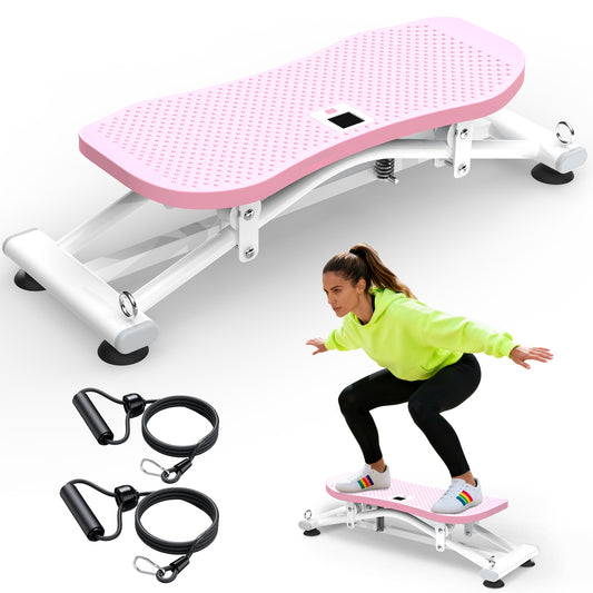 Sliding Ski Simulator with Resistance Bands - Indoor Skiing Fitness Equipment for Home Gym, With Resistance Bands & Non-Slip Base, Full-Body Cardio Training Machine for Core, Leg & Arm Workout