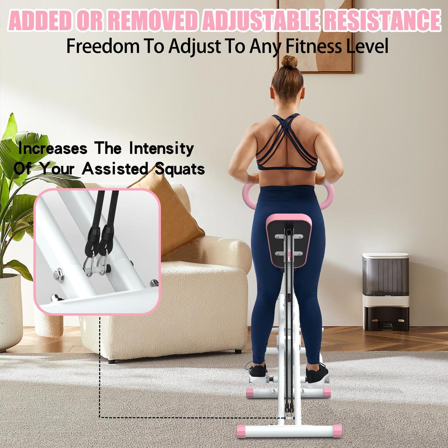 Fahuac Squat Machine,Exercise Machine for Home,Foldable Ride Rowing for Botty Glutes Butt Thighs,Ab Back Leg Press Home Workout