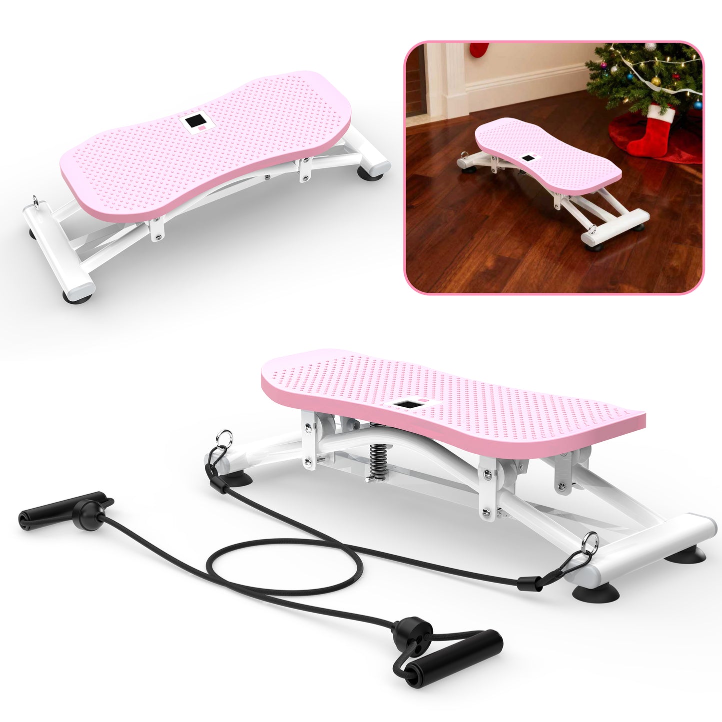 Sliding Ski Simulator with Resistance Bands - Indoor Skiing Fitness Equipment for Home Gym, With Resistance Bands & Non-Slip Base, Full-Body Cardio Training Machine for Core, Leg & Arm Workout