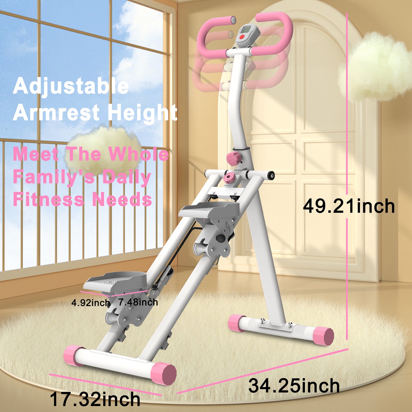 Fahuac Stair Stepper for Home Gym Exercise, New Version Vertical Climber Machine for Full Body Workout, Compact Folding Cardio Exercise Climber with Extended Step Range, Adjustable Handlebar Pedals