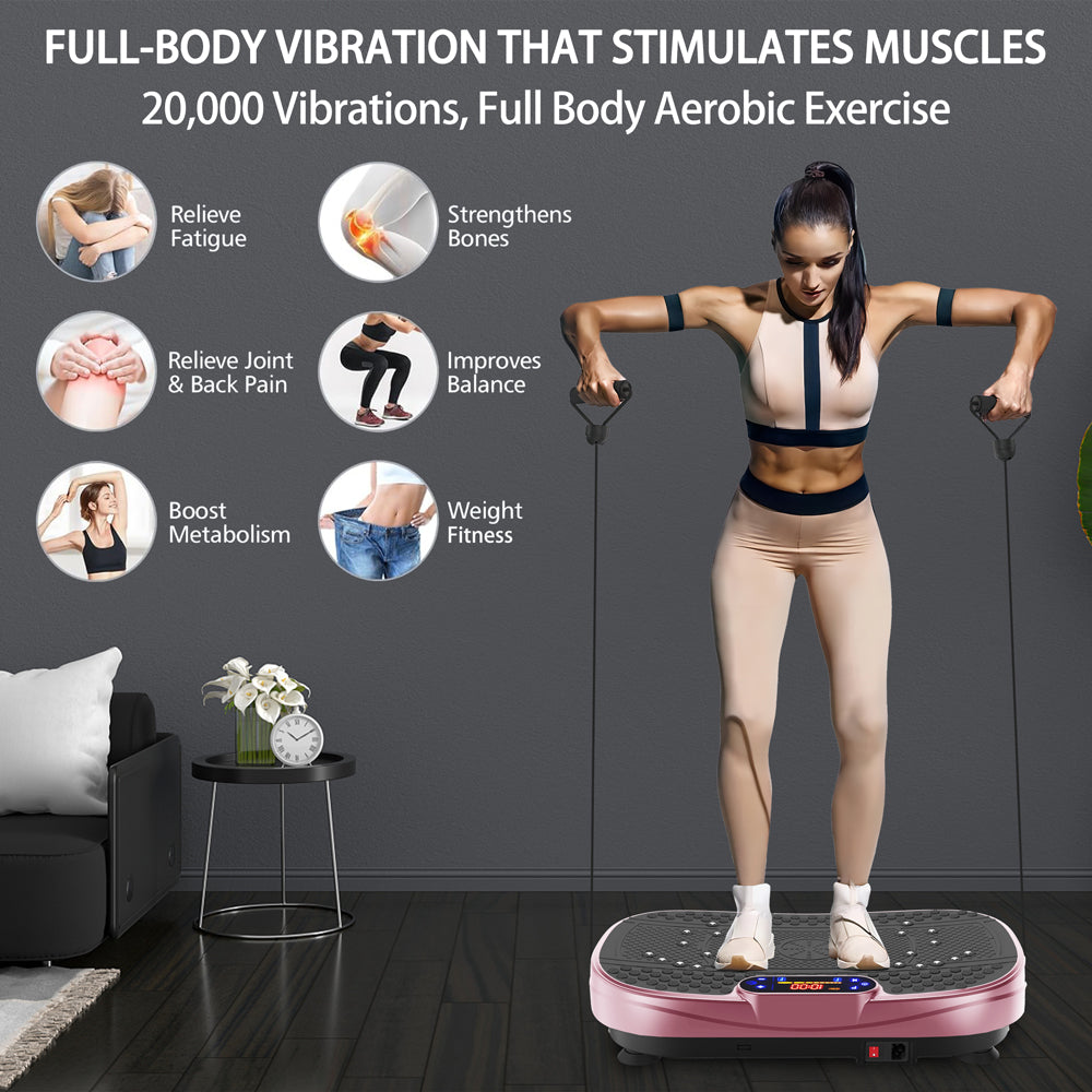 Fahuac Vibration Plate Fitness Platform Exercise Machine -Full Body Vibrating Shaking Workout Fitness Platform Vibration Plate for Home Gym 200w
