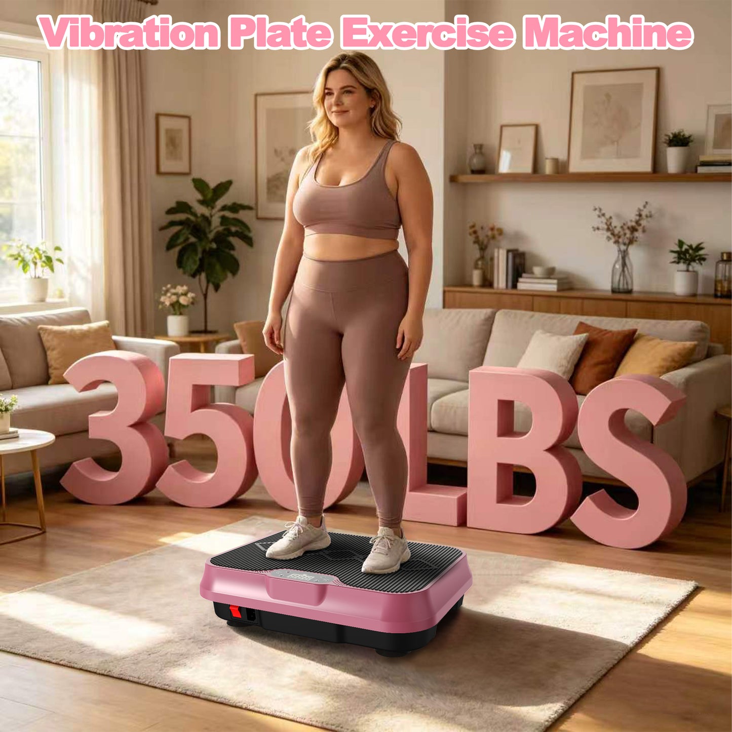 Fahuac Vibration Plate Exercise Machine, Whole Body Workout Platform with Remote Control, Resistance Bands, Vibration Platform for Home Gym