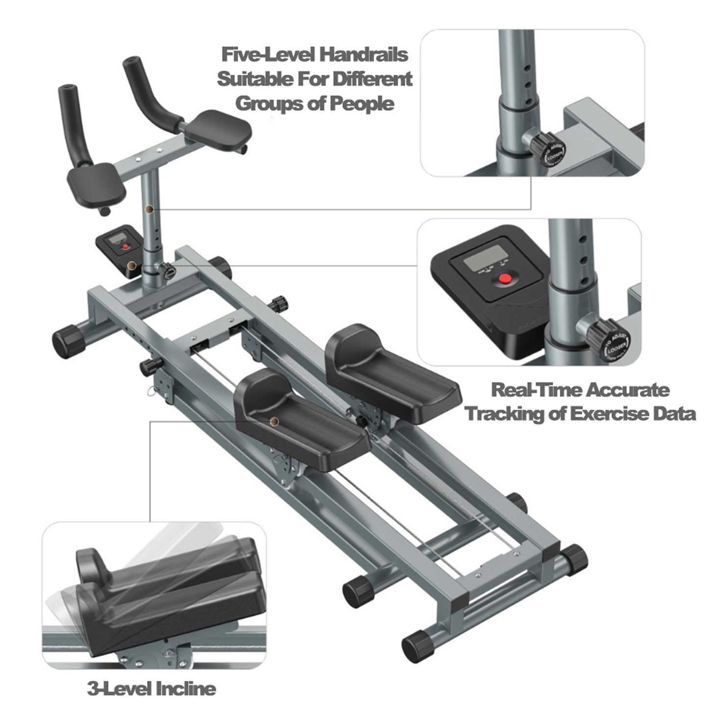 Fahuac 3-in-1 Spine Twist Stretcher & Stair Stepper & Waist Trainer, Adjustable Back Stretcher Machine for Lower Back Exercise, Core Activation & Full-Body Workout