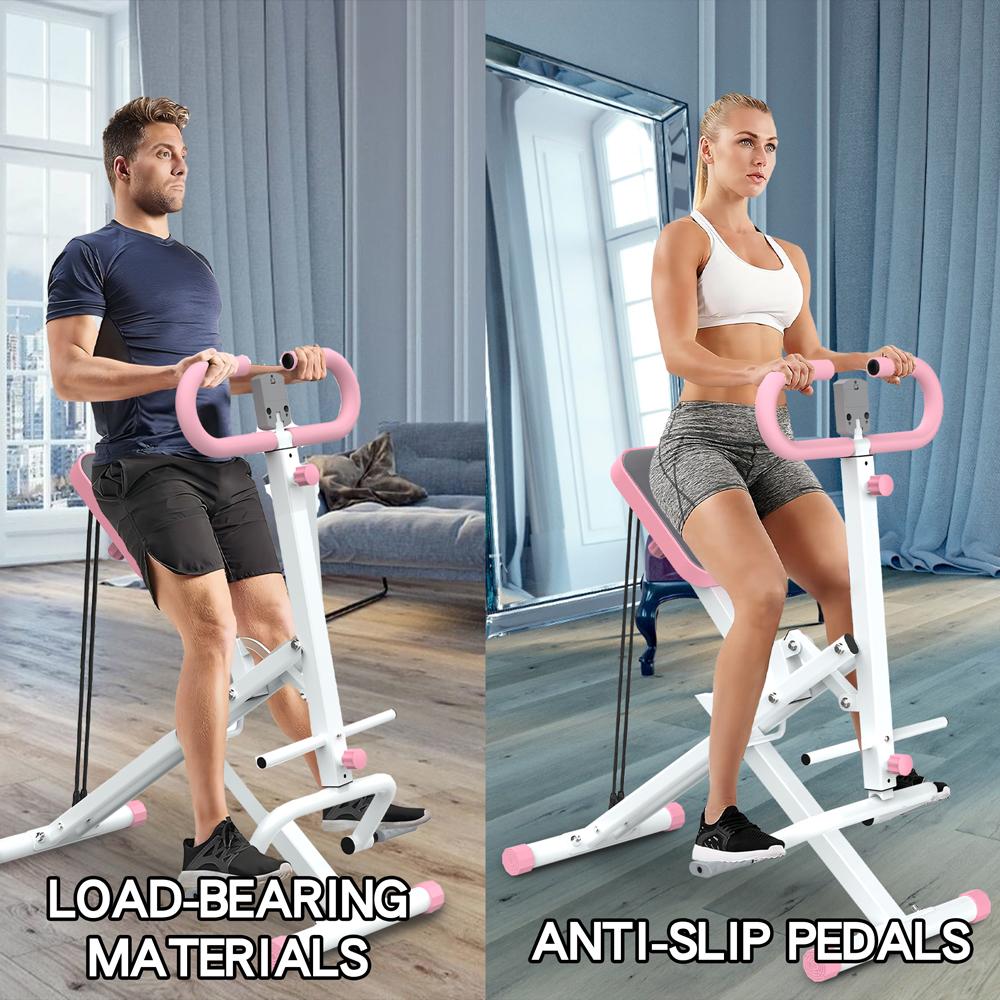 Fahuac Squat Machine,Exercise Machine for Home,Foldable Ride Rowing for Botty Glutes Butt Thighs,Ab Back Leg Press Home Workout