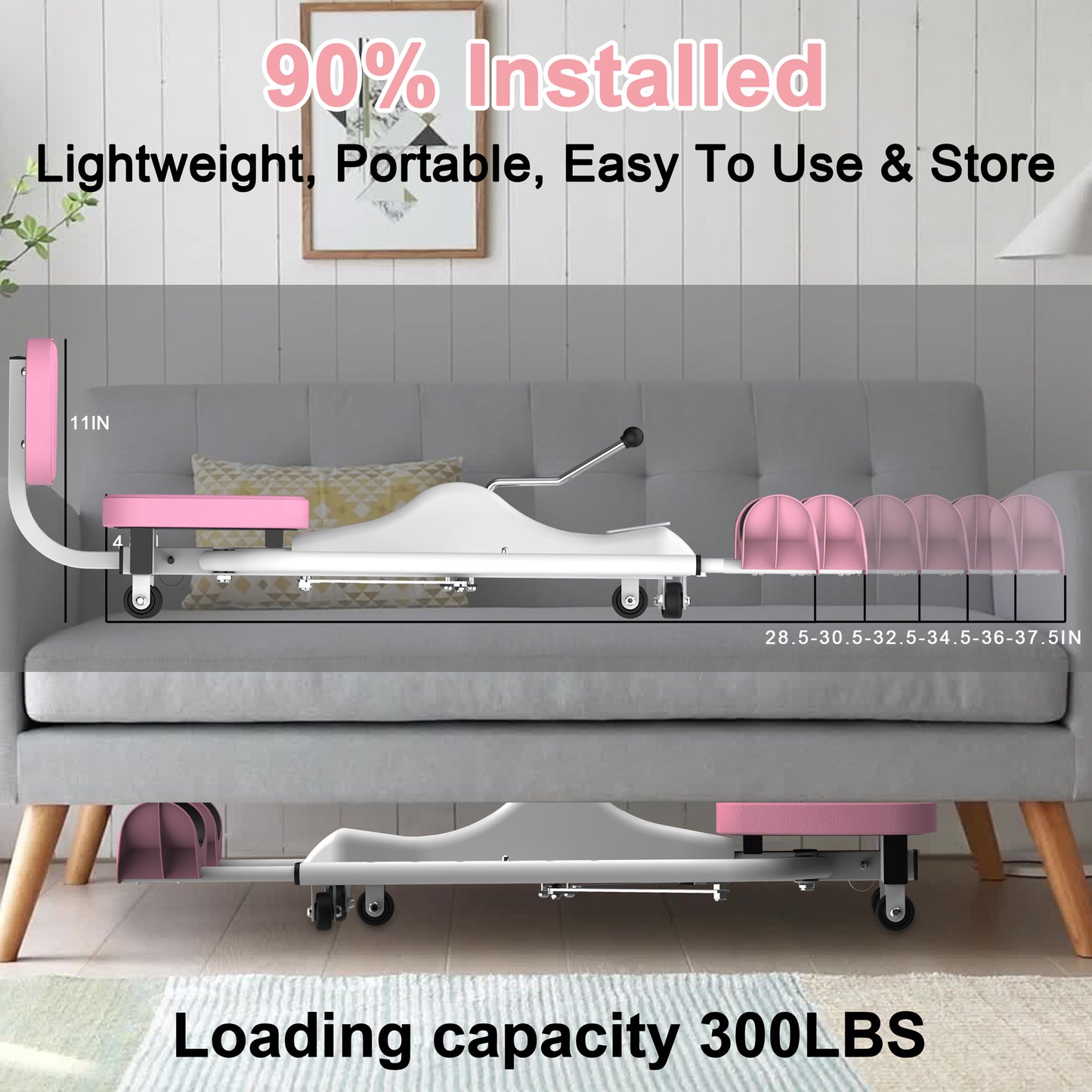Fahuac Professional Leg Split Stretching Machine | Adjustable Split Machine for Yoga, Dance, Martial Arts Flexibility Training | Home Gym Equipment with Back Cushion Load Capacity 300lbs