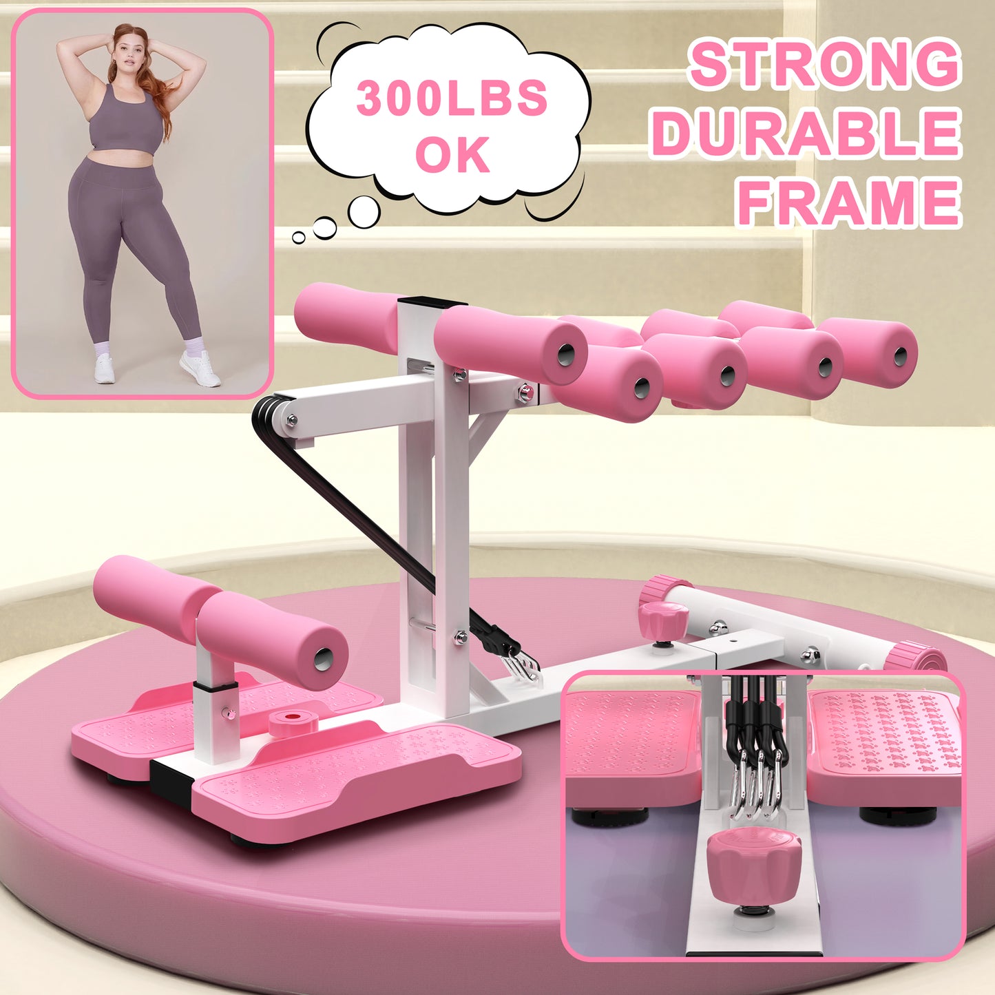 Deep Squat Machine for Home-Glutes Trainer Machine with Resistance Bands Squat Assist Trainer for Core & Legs Workout Ideal for Home Gym, Apartment & Office