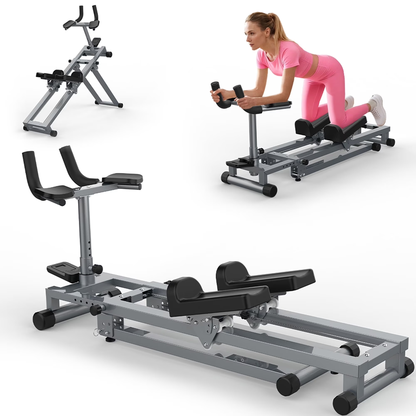 Fahuac 3-in-1 Spine Twist Stretcher & Stair Stepper & Waist Trainer, Adjustable Back Stretcher Machine for Lower Back Exercise, Core Activation & Full-Body Workout