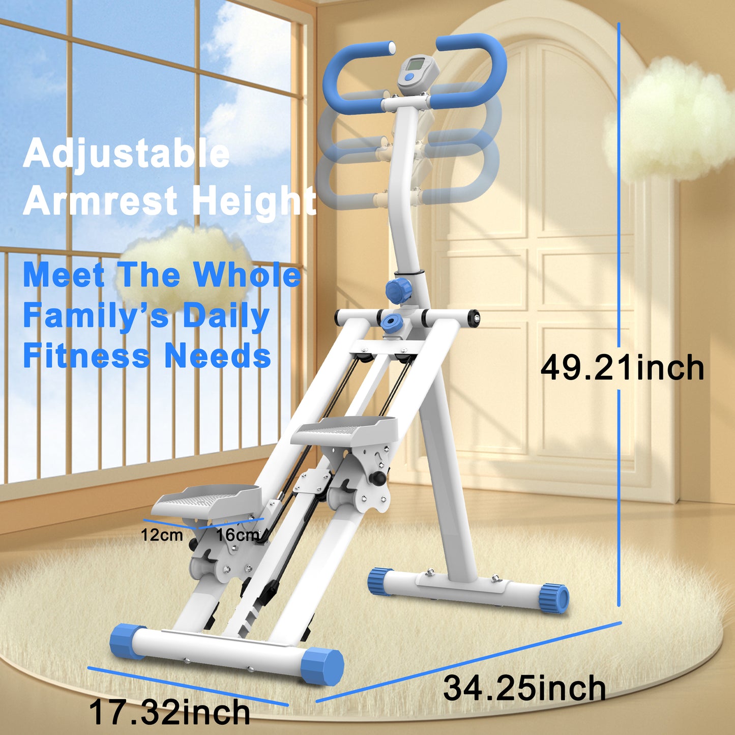 Fahuac Stair Stepper for Home Gym Exercise with Adjustable Resistance, New Version Vertical Climber Machine for Full Body Workout, Compact Folding Cardio Exercise Climber with Extended Step Range, Adjustable Handlebar Pedals