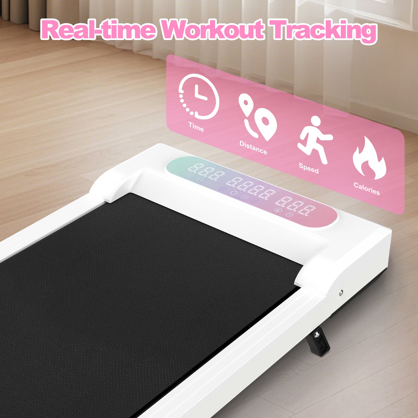 Foldable Treadmill with Handle Bar & Incline, 2 in 1 Upgrade Portable Under Desk Walking Pad and Vibration Pad with Remote Control for Home Office Small Spaces&nbsp;