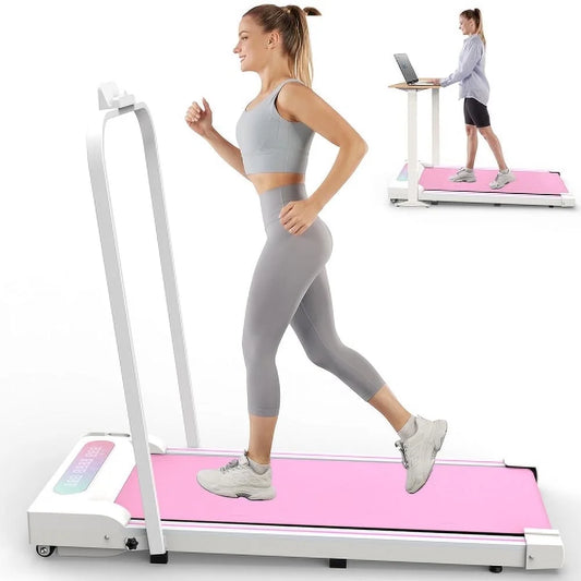Walking Pad Treadmill with Handle, 265LBS Under Desk Folding Treadmill for Home/Office, 2.5HP Treadmills with Remote Control, LED Display